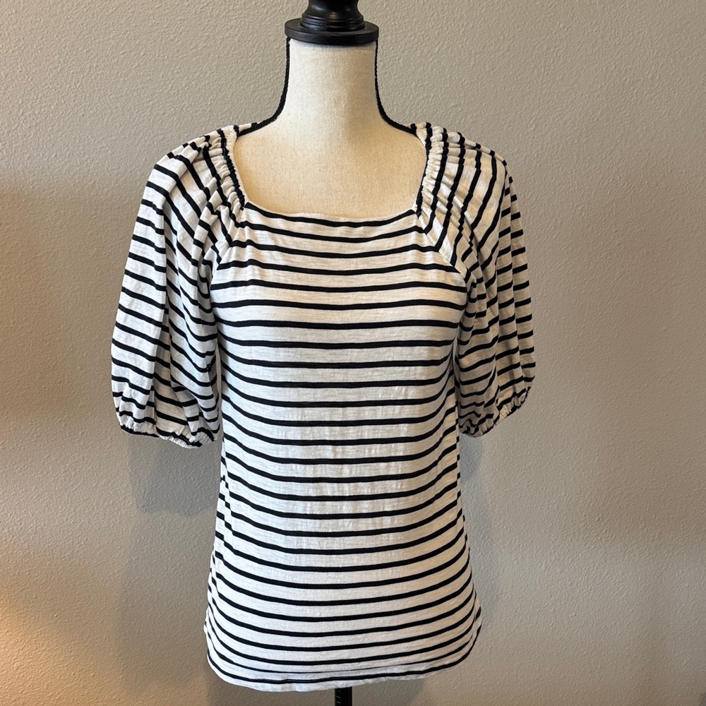 Maurices Black and White Striped Blouse